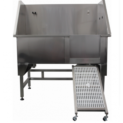 BTS-131 pet cleaning stainless steel dog grooming bath tubs with Swing in/out Ramp and Sliding Door