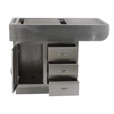 FT-851R-SS Preparation Table /Dental Table with Stainless Steel Tub and Cabinets- Right Hand