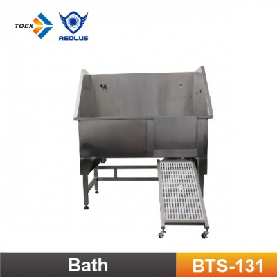 BTS-131 pet cleaning stainless steel dog grooming bath tubs with swing in/out ramp